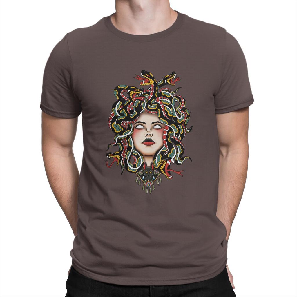 Medusa Old School Fitted Scoop Men T Shirts Medusa Funny Tees Short Sleeve O Neck T-Shirt Cotton Gift Idea Tops