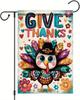 Thanksgiving Garden ag Give Thanks Turkey Feather ag 12x18 Inch Double Sided Outdoor Yard Banner for Fall Harvest, Thank SSL