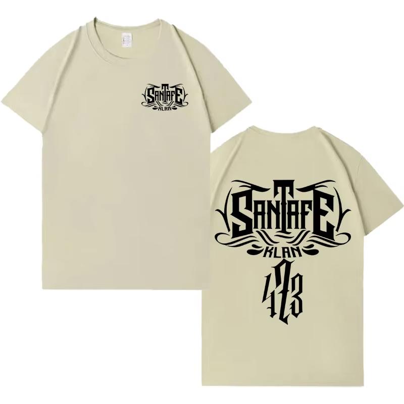 Santa Fe Klan Merch 2026 summer Print Short Sleeve Tee Shirt Unisex Fashion Pop Music pure Cotton CrewNeck Casual Gothic Top