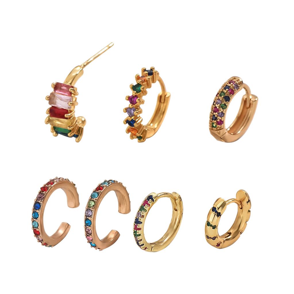 2025 новые серьги из настоящего золота с медным покрытием, женский дизайн, инкрустированный цветными бриллиантами, женские темпераментные серьги-гвоздики, легкие роскошные серьги