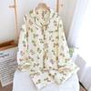 Spring and Autumn New Women's Pajama Set 100% Cotton Cute Sweet Long Sleeved Pants Two Piece Home Furnishing Set