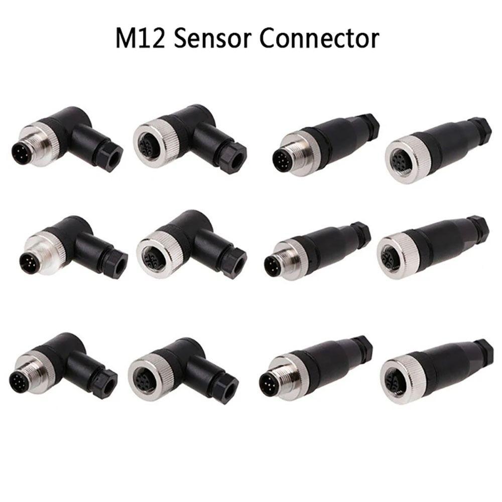 Sensor Plug M12 Aviation Plug Connector Screw Threaded Coupling Male&Female Plug