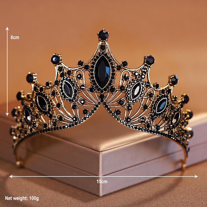 Crown Headband Large Crown Bridal Tiara Wedding Jewelry Stage Party Rhinestone Crown Accessories