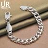 925 Sterling Silver 10mm Side Chain Silver Bracelet Fashionable Wedding Jewelry