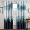 Forest Printed Curtains Jungle Tree Nature Scenery Window Drapes Living Room Bedroom Waterfall Left And Right Biparting Open