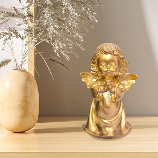 Little Angel Statue Resin Cherub Figurine Praying Angel Sculpture for Home Office Shelf Desktop Cabinet Decoration