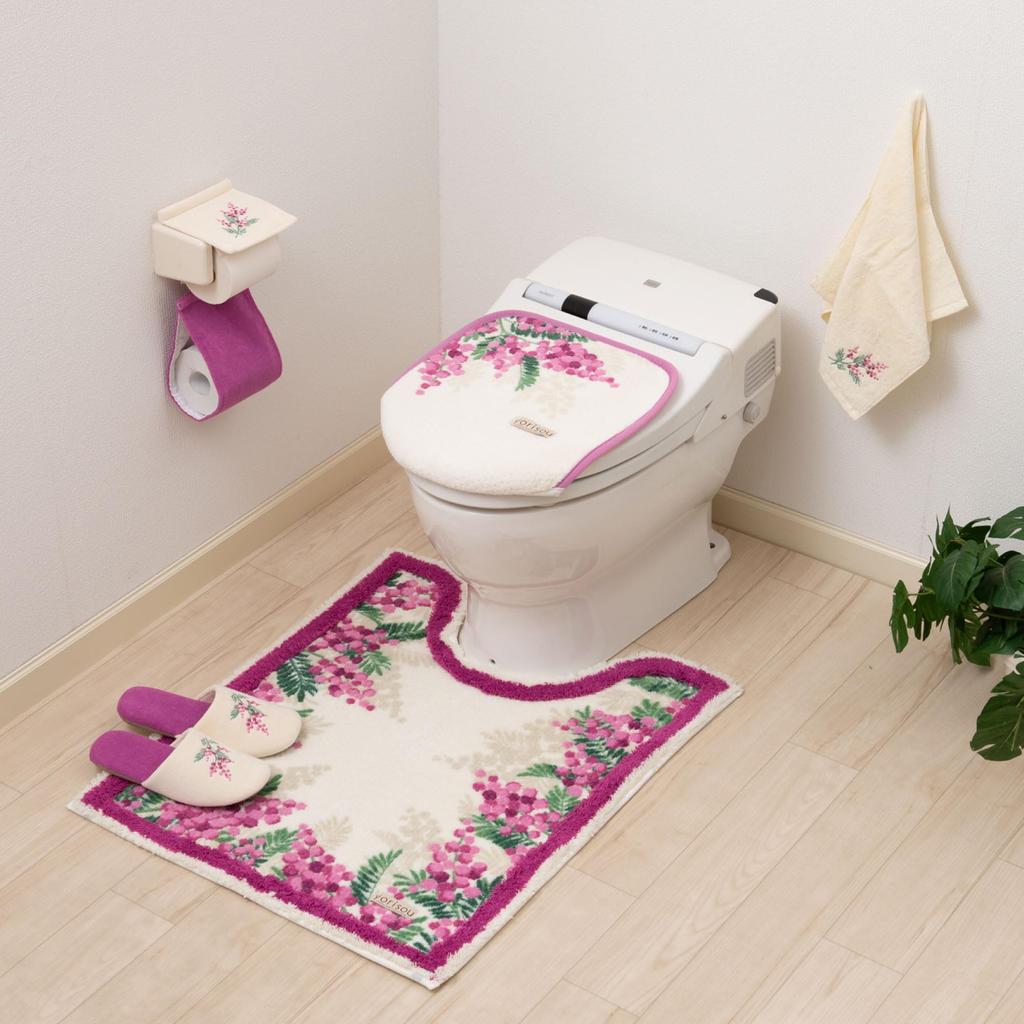 Senko Mimosa Toilet 65 x Floral Odor Made in Product Number 31861 S.D.S Mat, Approx. 65cm, Pink, Print, Antibacterial, Resistant, Japan,