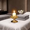 Non-slip Lotus Candle Holder Metal Base Clear Flower Candles Stand  Home Decor