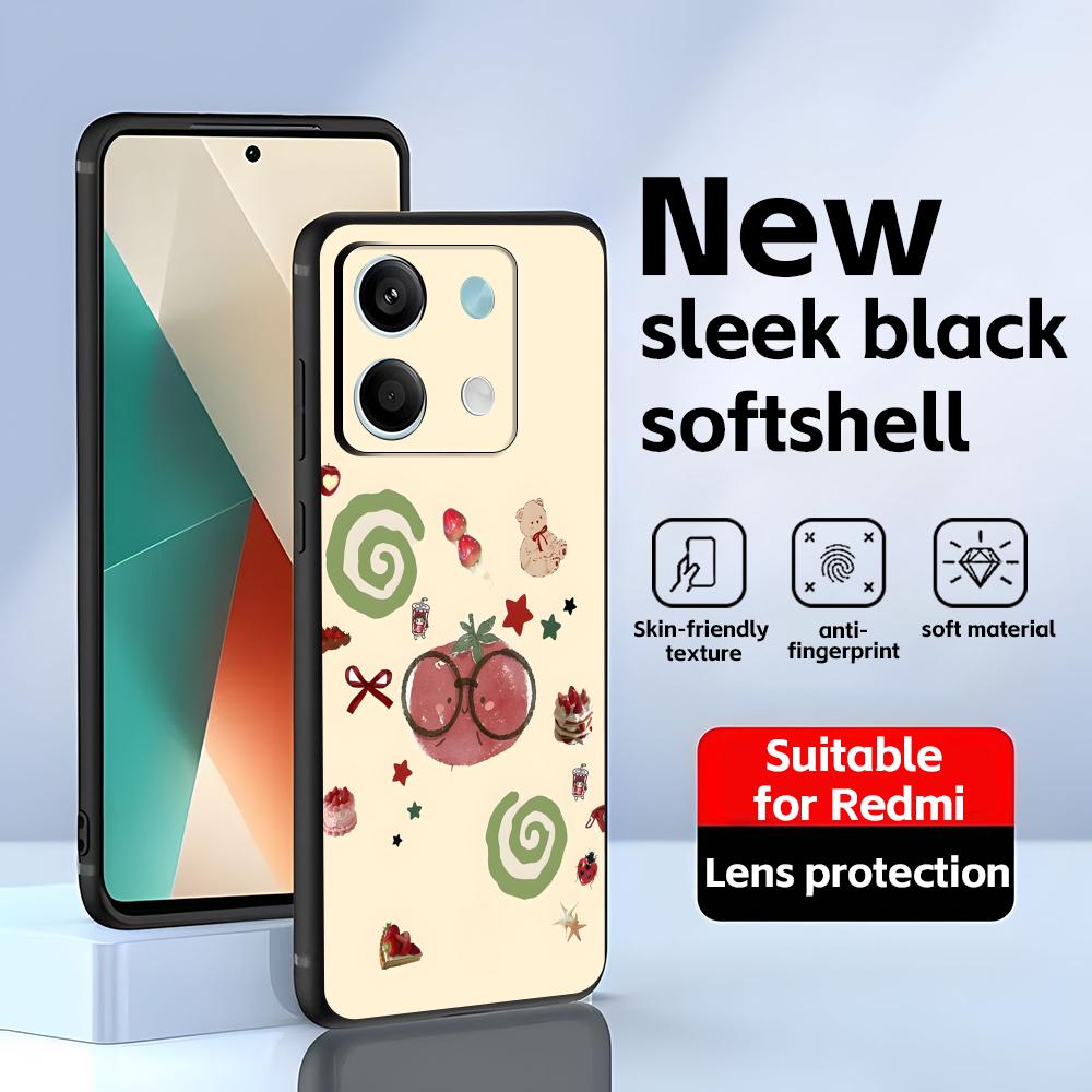 Fruit Art Images  Phone Case For Redmi Note 14 13 12 11 Pro Plus S 5G 14C A3 Soft Black Phone Cover