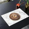 10pcs Round Imitation Wood Grain Disposable Plate Vintage Paper Food Tray Disposable Dish  Picnic