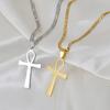 Anniyo 4.3CM Egyptian Cross Pendant Ankh Necklace Woman Men Gold /Silver Color African Charms Jewelry Egypt Nile Key #159321