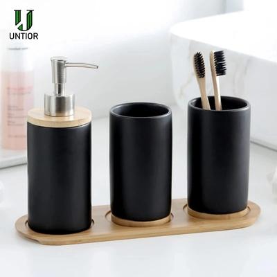 UNTIOR 3PCS керамические аксессуары для ванной комнаты модный дозатор мыла держатель зубных щеток стакан керамический бытовой продукт для ванной комнаты