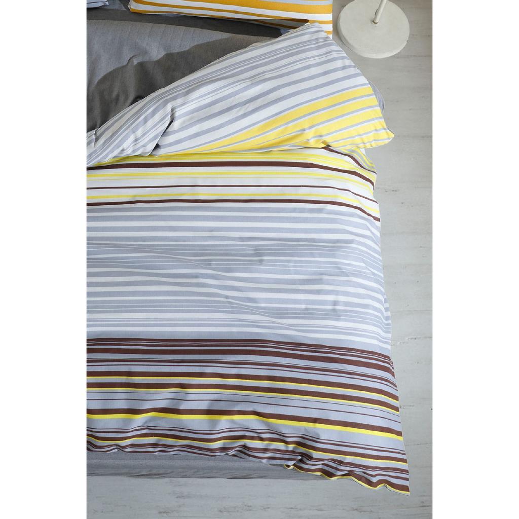 Sahara, Patterned Double Duvet Cover Set With Elastic Sheets, Reusable On Both Sides