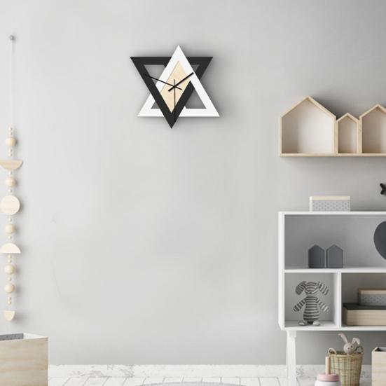 Настенные часы Высококлассные и элегантные без номера в скандинавском стиле. Простая установка. Контрастный цвет для спальни.