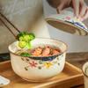 Керамическая миска для рамена с крышкой, безопасная для микроволновой печи, для предотвращения проливания, контейнер для подачи супа и лапши, для дома, ресторана, кухни