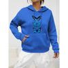 Creative Butterfly Design Print Women Hoodie New Street Casual Sweatshirt Fashion Fleece Hoody Pocket Comfortable Female Tops