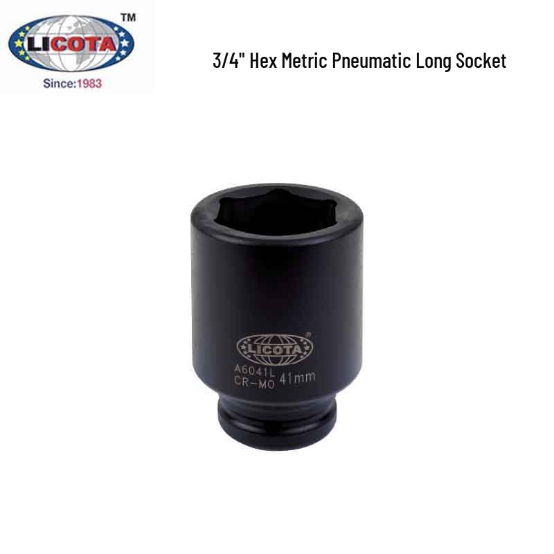 Пневматическая длинная шестигранная головка LICOTA 3/4" A6019L, усиленная, 19-76 мм.
