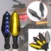 1pcs Motorcycle Two-Color Running Water Turn Signal Double-Sided Luminous Led Flow Signal Light, Arrow Running Water Turn Signal Light
