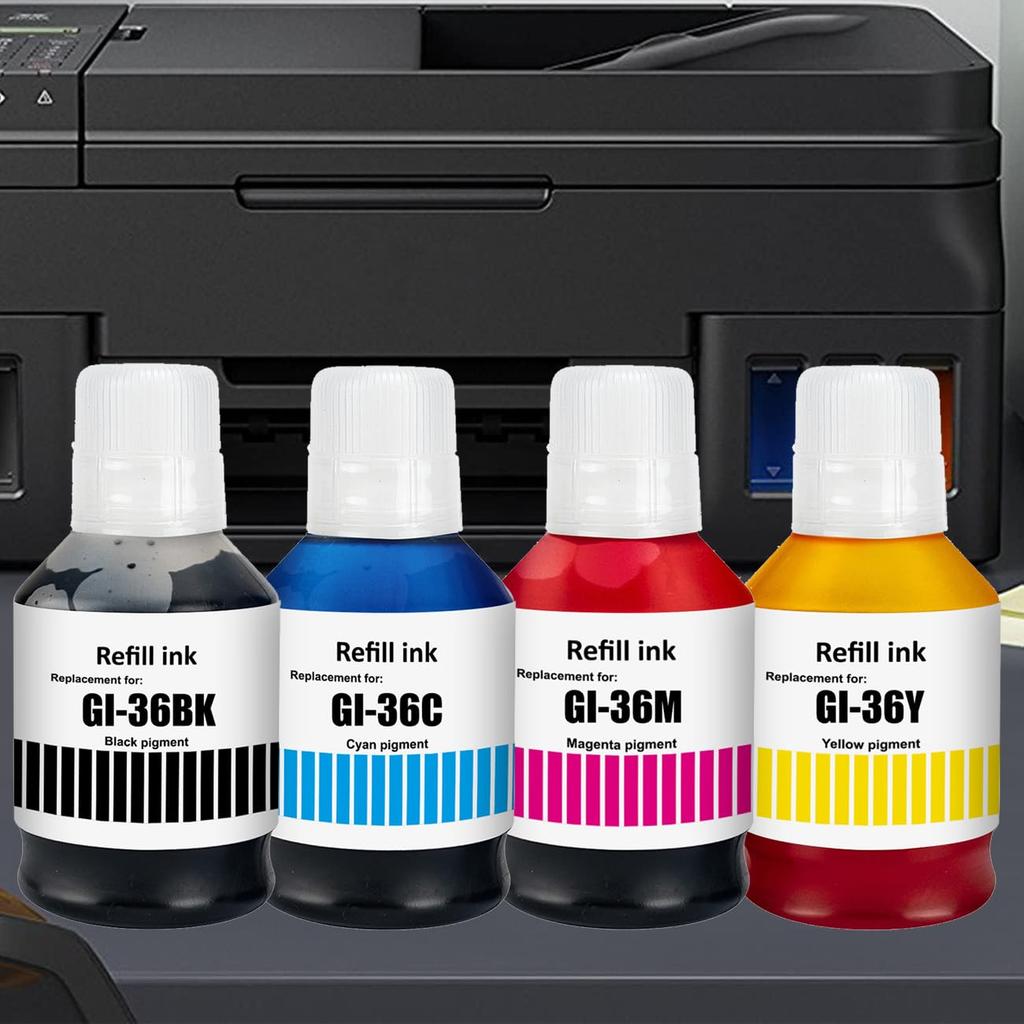 Совместимые чернильные бутылки BAALAND для Canon и совместимые с принтерами Maxify и GX5530 GI-36, GI-36BK, GI-36C, GI-36M, GI-36Y, GX7030,