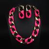 Fashion Niche Ccb Color Matching Necklace Earrings Set Women'S Personalized Accessories