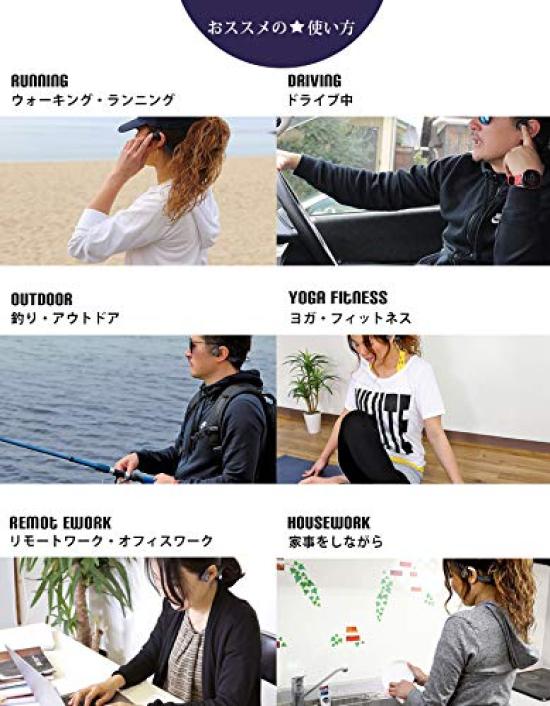 Наушники с костной проводимостью, соответствующие знаку соответствия, Bluetooth, беспроводные, водонепроницаемые, легкие [Технические данные получены] [LIFE+MUSIC]