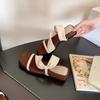 Юаньлитун лето новые шлепанцы на танкетке, прохладные, женские, носят, высококлассный темперамент, фея стиль, сандалии на плоской подошве, женские, универсальные