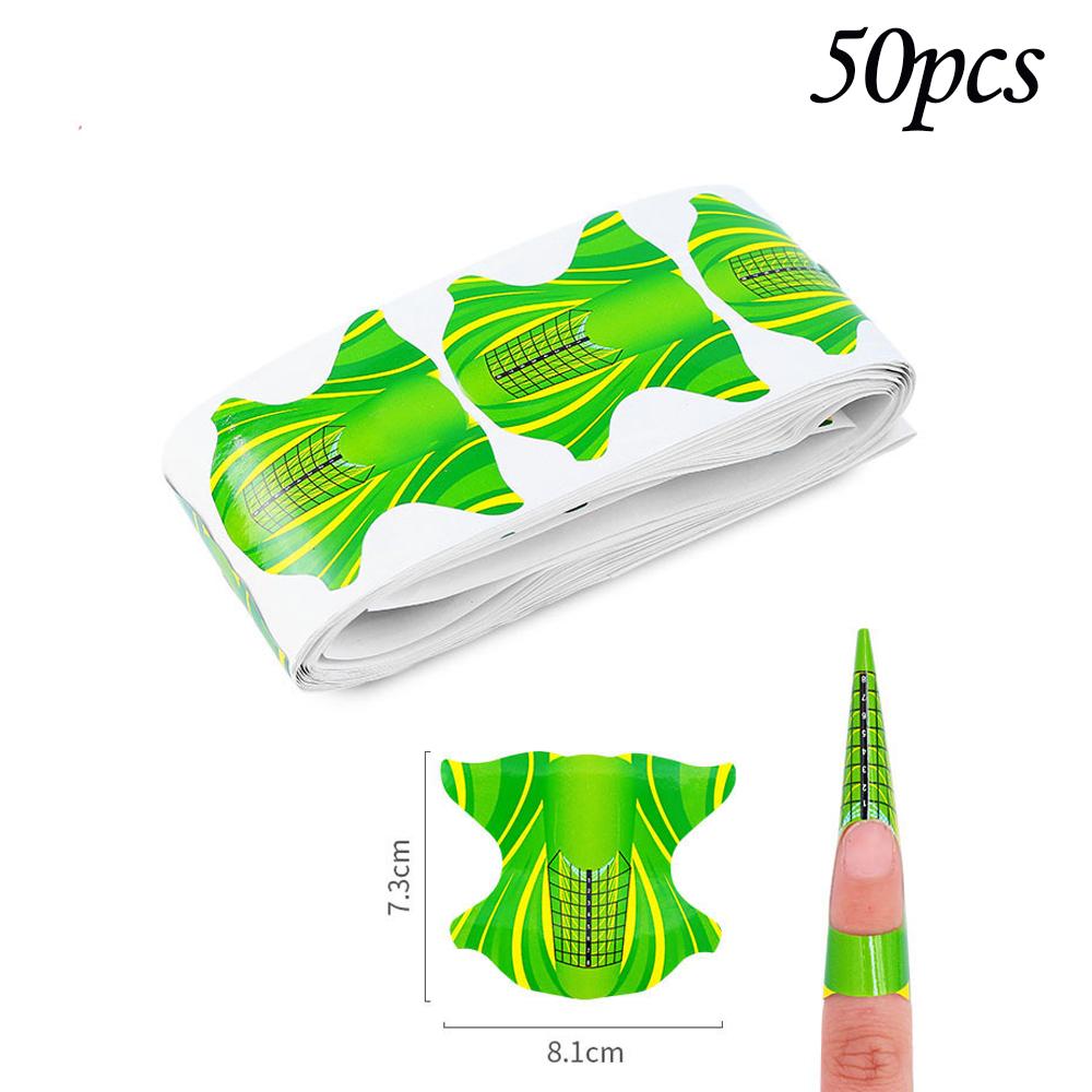 50 шт., французские формы для ногтей, формы для наращивания ногтей, наклейки, акриловые кривые, накладные направляющие для ногтей, маникюрный держатель, набор инструментов