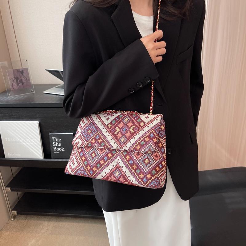 Женская модная повседневная сумка через плечо, новая стильная сумка через плечо с цепочкой, модная и простая большая сумка