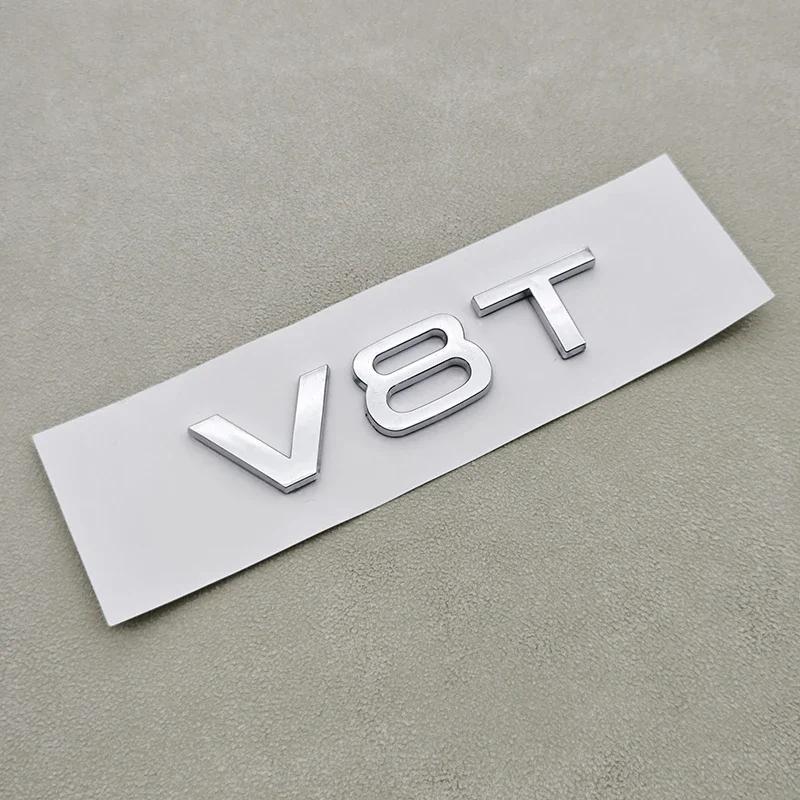 3D ABS Logo V6T Emblem V8T V10 Letters Car Sticker Fender Badge For nlux7 S4 S5 S6 A6 A7 A8 S8 Q5 SQ5 SQ7 Q8 R8 RS6 Accessories