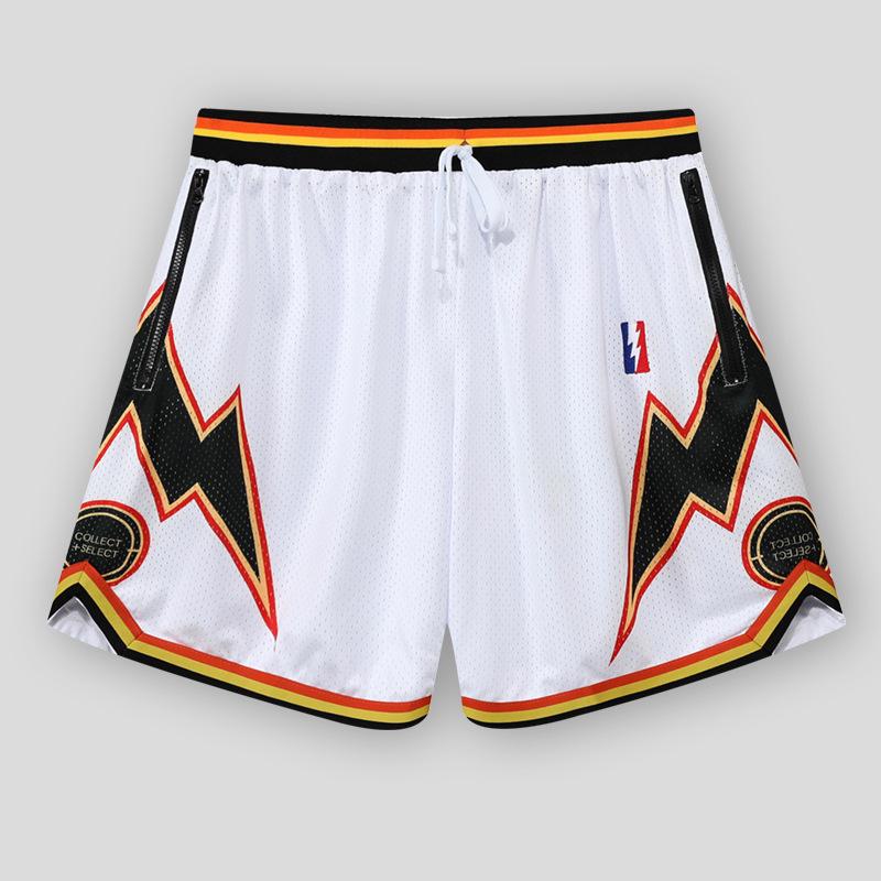 Unisex Retro Mesh Basketball Shorts - Breathable, Double-Layer, Above-Knee Casual Wear for Summer