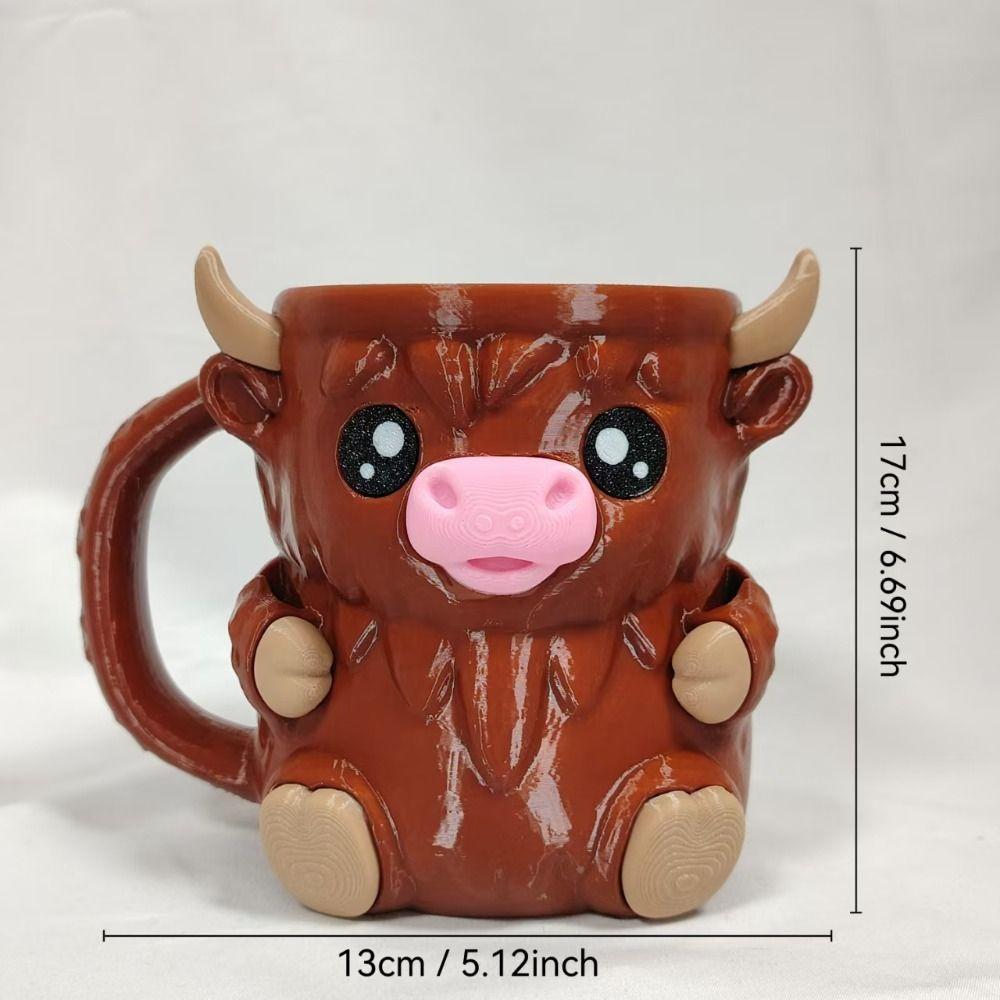 Highland Cow Ice Cream Pint Rack Antifreeze Handle 3D Printing Ice Cream Pint Holder Leak Proof Insulated