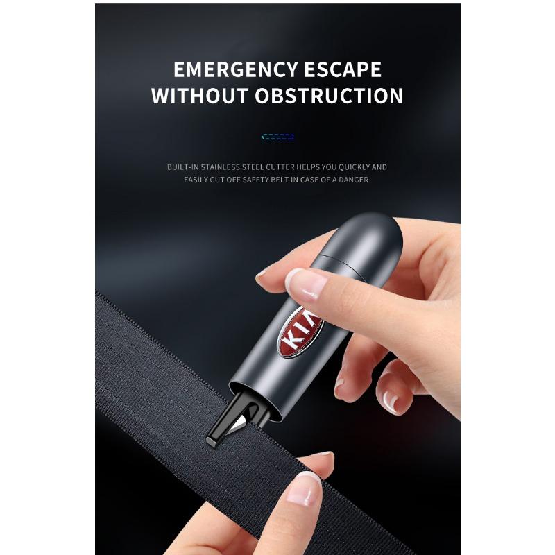 2 In 1 Car Safety Hammer Emergency Glass Breaker Cut The Seat Belt Rescue Tool for Kia Telluride Sorento Seltos Optima Forte Ceed K5 Rio