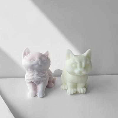 3D Милый Кот Силиконовая Форма для Свечей Сделай Сам Животное Котенок Ароматизированный Гипс Капли Резина Гипс Домашние Украшения Мыло Ручной Работы Форма для Смолы
