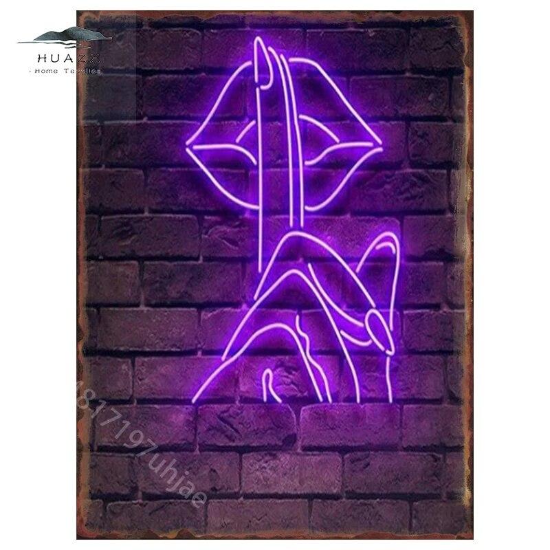 Неоновый буквенный бар, металлические жестяные вывески, подвесные картины, эстетика, железные тарелки, клубный паб-бар, домашний декор стен, таблички, художественное украшение комнаты