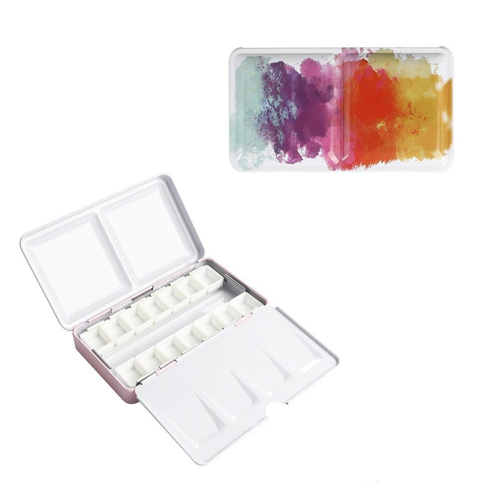 Empty Watercolor Storage Half Pans Watercolor Paint Box Multi-function Painting Box  Student