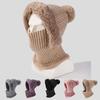 Женская однотонная лыжная плюшевая шапка-бини, утеплитель для шеи, вязаная шапка для лица