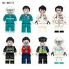 8pcs M8074 Health Care Doll Doctor Nurse Police Character Doll Small Particle Children's Building Blocks