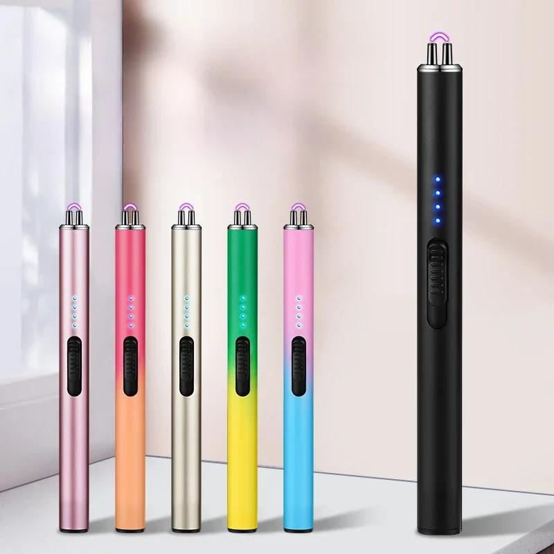 Кухонная зажигалка Type-C с заряжаемой плазменной дугой, импульсным воспламенителем, беспламенная ветрозащитная зажигалка с предохранительным выключателем для барбекю со свечами