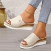 Chic Women’s Wedge Sandals - Easy Slip-On Comfortable Platform Ideal for Summer Casual Wear