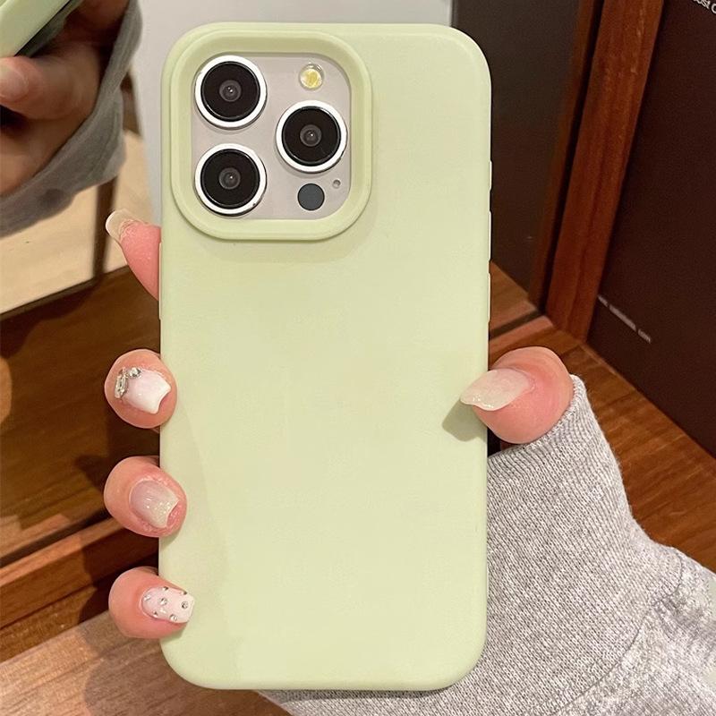 Soft Korean Ins Style Solid Color Suitable for Apple 17pro Max Mobile Phone Case Iphone16 Silicone 15 Soft Sleeve 13