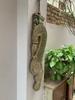 Rustic Carved Wood Wall Plaque: Antique Indian Architectural Panel