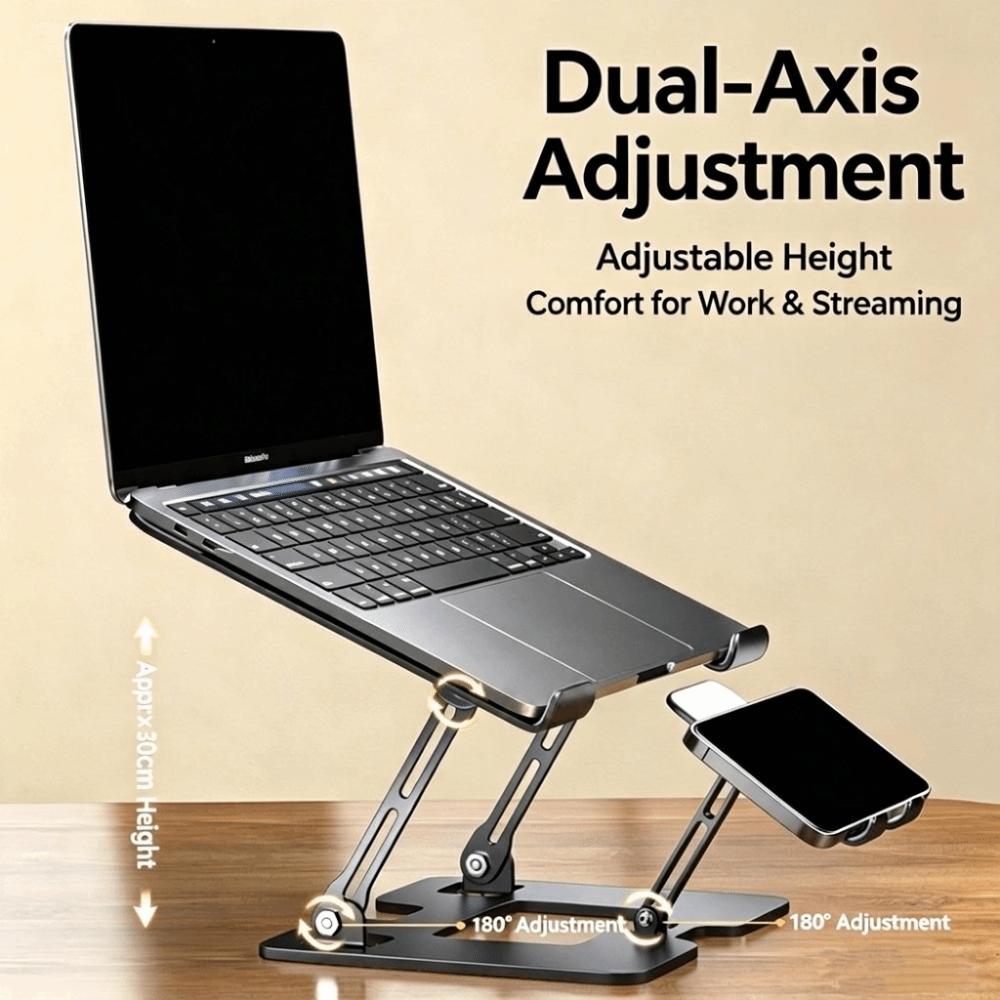 2-in-1 Laptop Stand Phone Holder Ergonomic Notebook Rack Laptop Cooling Stand Streaming