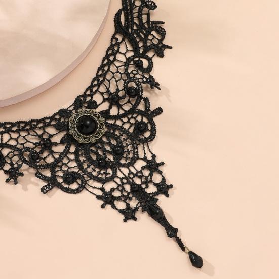 Подвеска Ожерелье Регулируемая Цепочка Нежная Универсальная Ретро Повседневная Носка Кружево Крючком Темный Стиль Чокер Ожерелье Ювелирные Изделия