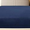 136234 vidaXL Drap-housse Jersey Bleu marine 140x200 cm Coton