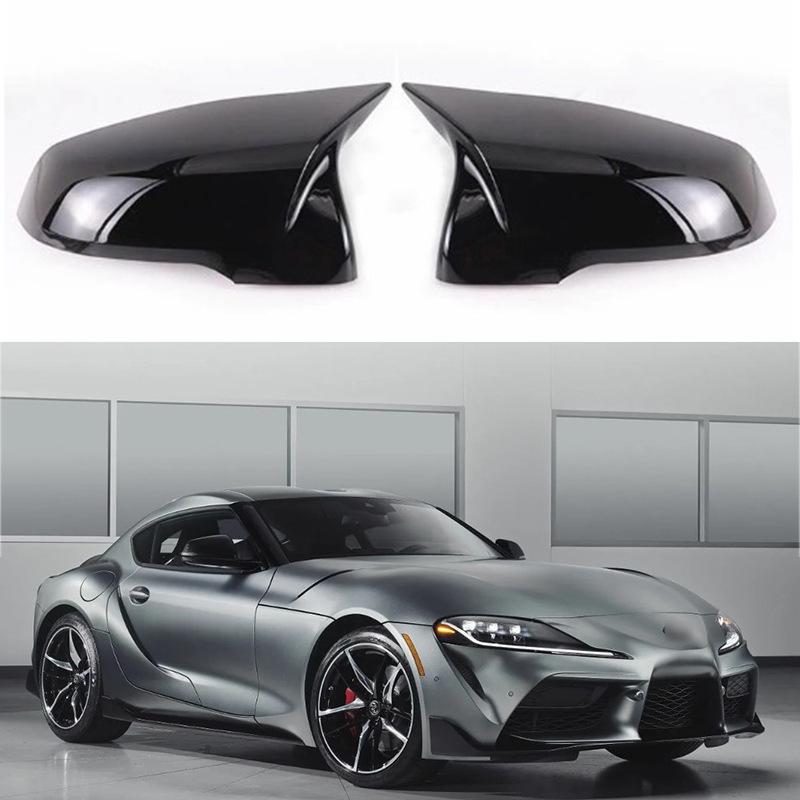 Корпус бокового зеркала заднего вида в форме рога из углеродного волокна для Toyota Supra 2019-2022