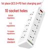 LDNIO SC10610 Multifunctional Power Strip with 10 Outlets PD+QC3.0 Fast Charging Ports for Mobile Phones and Tablets
