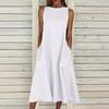 Women Casual Loose Sundress Sleeveless Maxi Long Beach Shirt Dress Travel Vacation 2025 Summer Outfits