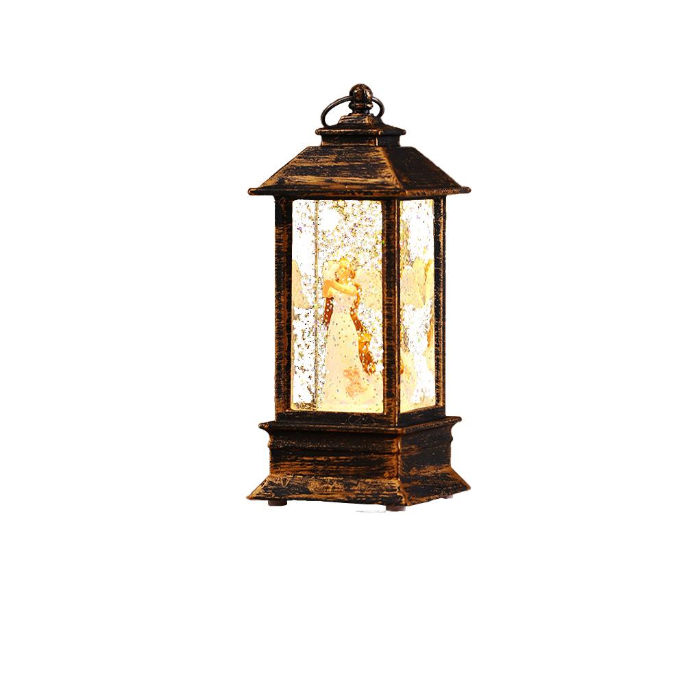 Christmas Snow Lantern Telephone Booth Battery Operated With Swirling Glitter 5“ x 2” x 2”for Xmas Home Decoration