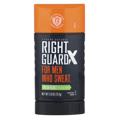 Right Guard, X Extreme Defense, антиперспирант/дезодорант, Fresh Blast, 2,6 унции (73,7 г)