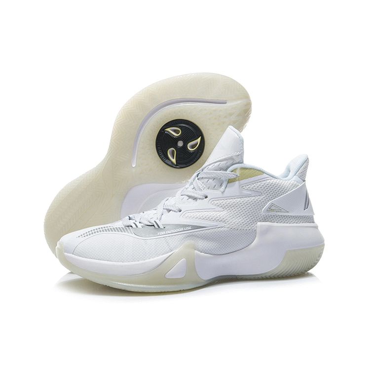 Li Ning Fast Wind Non-Slip Wear-Resistant Mid-Top Basketball Shoes Men Basketball Shoes White ABPR061-5